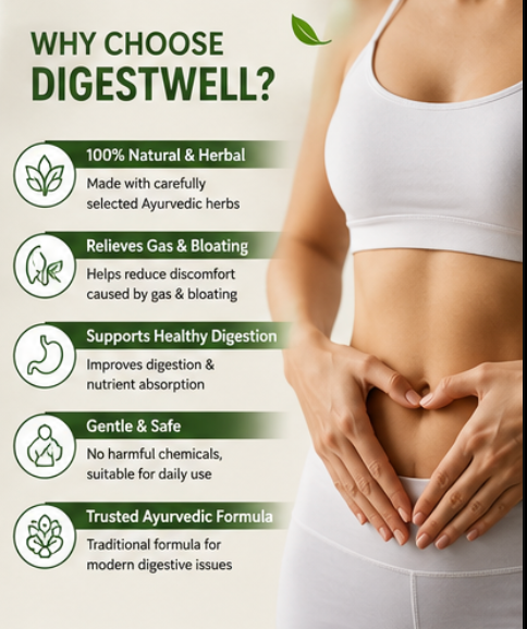 White Angel Digestwell Herbal Digestive Powder | Natural Ayurvedic Digestive Support for Gas, Bloating & Indigestion |