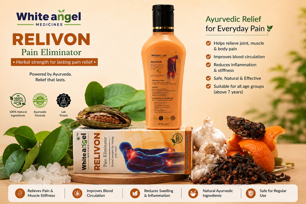 RELIVON Ayurvedic Pain Relief Oil 100ml | Herbal Pain Eliminator for Joint, Knee, Back & Muscle Pain